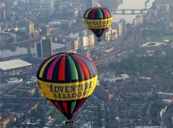 2 Adventure Balloons Floating Over London